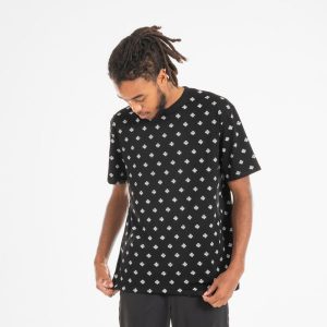 Koszulka z krótkim rękawem do tańca urban dance unisex Starever. Czarne bluzki STAREVER, m, bez wzorów, z bawełny, eleganckie, bez kołnierzyka, bez ramiączek. W wyprzedaży za 49,99 zł.