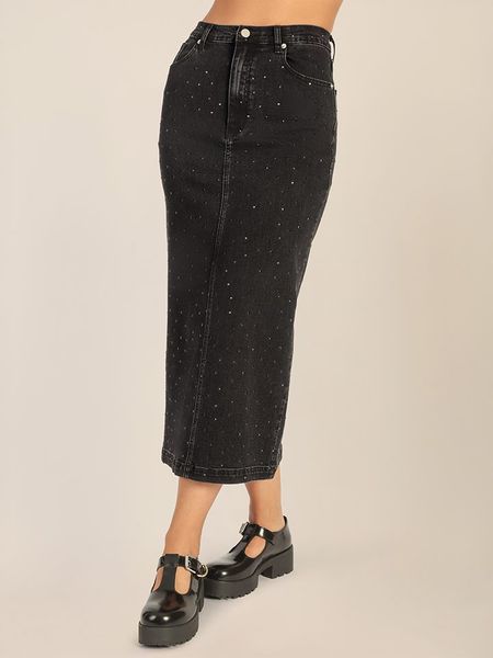 APART Spódnica dżinsowa w kolorze czarnym rozmiar: 44. Czarne spódnice Apart, na co dzień, bez wzorów, klasyczne, maxi. Za 196,24 zł.