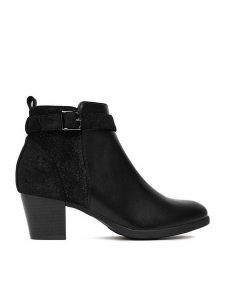 Clara Barson Botki CEO-RE23F506-1 Czarny. Czarne botki Clara Barson, bez wzorów, z materiału, bez obcasa, na słupku, bez zapięcia. Za 139,99 zł.
