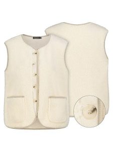 Sublevel Kamizelka pluszowa w kolorze kremowym rozmiar: M/L. Brązowe kamizelki Sublevel, l, bez wzorów, bez kołnierzyka, bez ramiączek, bez kaptura. Za 166,10 zł.