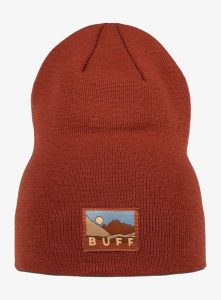 Czapka zimowa Buff Lilon Long - cinnamon. Czerwone czapki Buff, z aplikacjami, z dzianiny, eleganckie. Za 83,99 zł.
