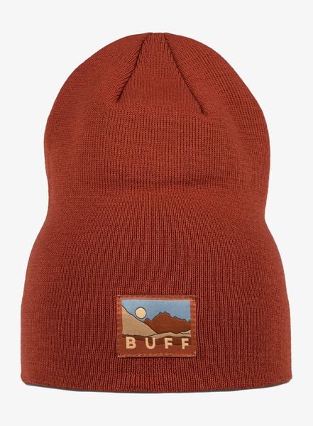Czapka zimowa Buff Lilon Long - cinnamon. Czerwone czapki Buff, z aplikacjami, z dzianiny, eleganckie. Za 83,99 zł.