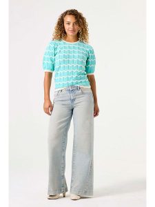 Garcia Sweter w kolorze turkusowym rozmiar: XL. Niebieskie swetry oversize Garcia, xl, bez wzorów, ze splotem, bez ramiączek. Za 114,17 zł.