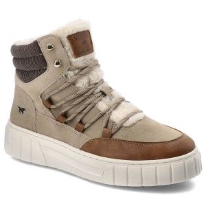 Beżowe Botki Mustang Modne Ocieplane Buty Damskie. Brązowe botki Mustang, bez wzorów, z futra, bez obcasa, na platformie, bez zapięcia. Za 279,00 zł.