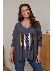 Curvy Lady Sweter w kolorze antracytowym rozmiar: 48/50. Czarne swetry oversize Curvy Lady, bez wzorów, z bawełny, bez ramiączek. Za 150,02 zł.