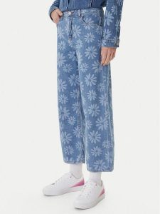 Roxy Jeansy Boogie Night ERJDP03323 Niebieski Wide Leg. Niebieskie jeansy Roxy, bez wzorów, z bawełny. Za 369,99 zł.