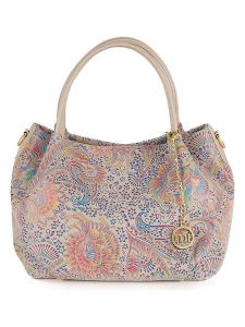 Mia Tomazzi Skórzana torebka w kolorze beżowym ze wzorem - 24 x 21 x 13 cm rozmiar: onesize. Brązowe torebki klasyczne Mia Tomazzi, bez wzorów, z materiału, przez ramię, bez dodatków. Za 252,99 zł.