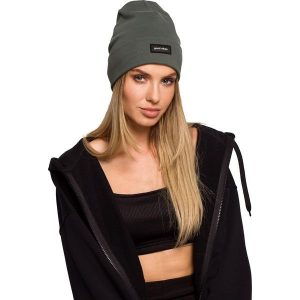Czapka Beanie z Naszywką - Militarna Zieleń. Zielone czapki MOE, z aplikacjami, z bawełny, militarne. Za 96,90 zł.