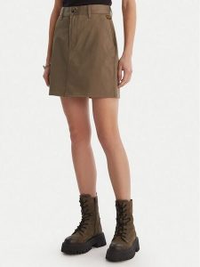 G-Star Raw Spódnica mini D29095-5126 Khaki Regular Fit. Brązowe spódnice G-Star Raw, bez wzorów, z bawełny, retro, mini. Za 309,99 zł.