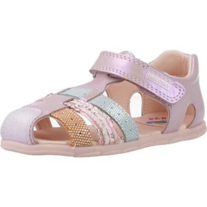 Sandały PABLOSKY 051468P Rose. Czerwone sandały PABLOSKY, bez wzorów, ze skóry, bez obcasa, bez zapięcia. Za 209,99 zł.