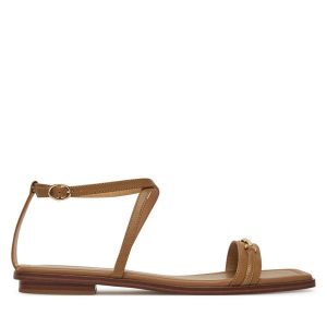 Sandały MICHAEL Michael Kors. Brązowe sandały MICHAEL Michael Kors, bez wzorów, ze lnu, bez obcasa, na płaskiej podeszwie, bez zapięcia. Za 439,99 zł.