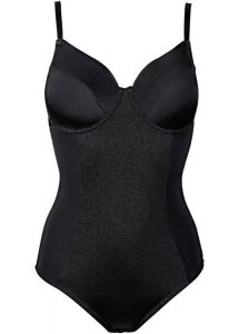 Body na fiszbinach o średnim stopniu modelowania sylwetki. Brązowe body i gorsety bonprix, bez wzorów, z bawełny. Za 149,99 zł.