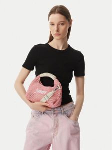 Tommy Jeans Torebka Tjw Summer Crochet Crossover AW0AW18779 Różowy jasny. Czerwone torebki klasyczne Tommy Jeans, bez wzorów, z jeansu, bez dodatków. Za 409,99 zł.
