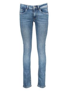 Pepe Jeans Dżinsy "Newbrooke" - Slim fit - w kolorze błękitnym rozmiar: W28/L32. Niebieskie jeansy Pepe Jeans, z aplikacjami, z jeansu. Za 201,55 zł.