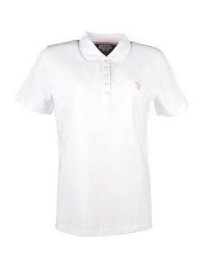 U.S. Polo Assn. Koszulka polo w kolorze białym rozmiar: M. Białe bluzki U.S. Polo Assn., m, bez wzorów, bez kołnierzyka, bez ramiączek. Za 140,53 zł.