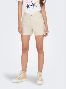 ONLY Szorty jeansowe 15230571 Beżowy Regular Fit. Brązowe szorty ONLY, bez wzorów, z bawełny. Za 169,99 zł.