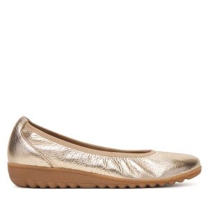 Baleriny Caprice. Żółte balerinki Caprice, bez wzorów, bez obcasa, bez zapięcia. Za 399,99 zł.