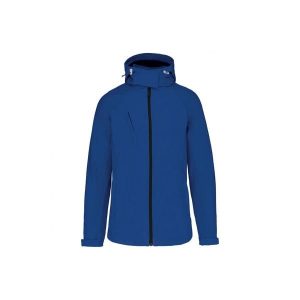 Kurtka damska z kapturem Kariban Softshell. Niebieskie kurtki KARIBAN, bez wzorów, z softshellu, z kapturem. Za 277,00 zł.