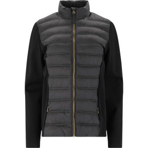 Damska kurtka puchowa Whistler Persle. Brązowe kurtki WHISTLER, na zimę, bez wzorów, z puchu, bez kaptura. W wyprzedaży za 239,99 zł.