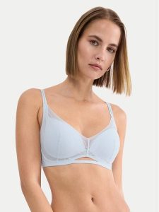 Triumph Biustonosz push-up Breathe & Lift 10226602 Niebieski jasny. Niebieskie biustonosze Triumph, bez wzorów, z syntetyku. Za 189,99 zł.