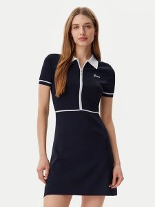 Guess Sukienka dzianinowa V5GK00 Z3D60 Granatowy Regular Fit. Niebieskie kombinezony Guess, xl, z aplikacjami, z dzianiny, bez kołnierzyka, bez ramiączek. Za 289,99 zł.