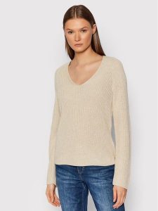 Marc O'Polo Sweter B01 6059 60097 Beżowy Regular Fit. Brązowe swetry klasyczne Marc O'Polo, l, z bawełny, bez kołnierzyka. Za 379,99 zł.