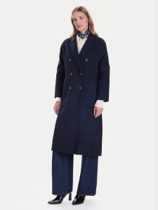 ViCOLO Płaszcz wełniany TF0001 Granatowy Regular Fit. Niebieskie płaszcze ViCOLO, na zimę, s, bez wzorów, z syntetyku, bez kaptura. Za 789,99 zł.