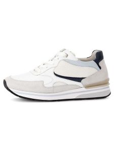 Gabor Skórzane sneakersy w kolorze biało-beżowym rozmiar: 38. Białe trampki Gabor, bez wzorów, z materiału, bez zapięcia. Za 206,91 zł.