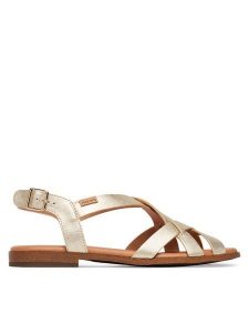 Pikolinos Sandały Algar W0X-0556Cl Złoty. Żółte sandały Pikolinos, bez wzorów, ze skóry, bez obcasa, na płaskiej podeszwie, bez zapięcia. Za 449,99 zł.