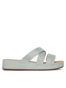 Clara Barson Klapki R23SS06671 Niebieski. Niebieskie klapki Clara Barson, bez wzorów, z materiału, bez obcasa. Za 71,99 zł.