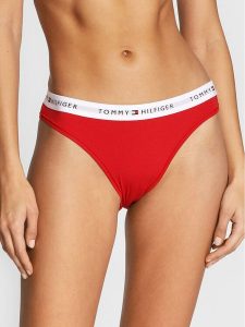 Tommy Hilfiger Figi klasyczne UW0UW03836 Czerwony. Czerwone figi TOMMY HILFIGER, bez wzorów, z bawełny. Za 69,99 zł.