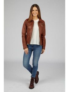 7eleven Skórzana kurtka w kolorze jasnobrązowym rozmiar: 34. Brązowe kurtki 7eleven, bez wzorów, ze skóry, bez kaptura. Za 434,99 zł.