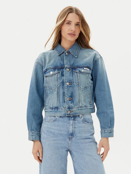 Calvin Klein Kurtka jeansowa LV047B075G Niebieski Regular Fit. Niebieskie kurtki Calvin Klein, xxl, bez wzorów, z bawełny, bez kaptura. Za 419,99 zł.