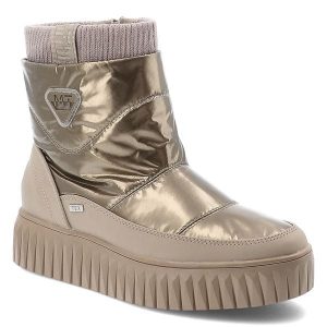 Beżowe Śniegowce Marco Tozzi Modne Buty Damskie. Brązowe buty zimowe Marco Tozzi, bez obcasa, bez zapięcia. Za 299,00 zł.