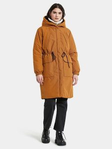 Didriksons Dwustronna parka "Anna" w kolorze pomarańczowo-czarnym rozmiar: 44/46. Czarne płaszcze Didriksons, bez wzorów, bez kaptura. Za 377,74 zł.