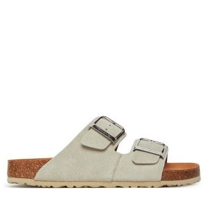 Klapki Tamaris. Zielone klapki Tamaris, bez wzorów, bez obcasa. Za 199,99 zł.