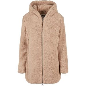 Kurtka polarowa z kapturem damska Urban Classics Sherpa. Brązowe kurtki Urban Classics, na zimę, bez wzorów, z polaru, z kapturem. Za 295,00 zł.