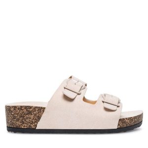 Klapki Clara Barson. Brązowe klapki Clara Barson, bez wzorów, bez obcasa. Za 55,99 zł.