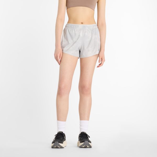 Spodenki damskie New Balance WS41201GYM – szare. Szare szorty New Balance, bez wzorów, z materiału, sportowe. Za 329,99 zł.