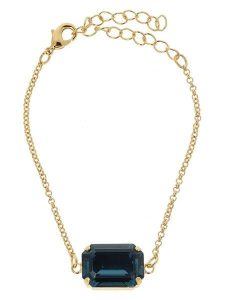 Otazu Pozłacana bransoletka z kryształem Swarovski rozmiar: onesize. Niebieskie bransoletki Otazu, z kryształem, pozłacane. Za 126,99 zł.