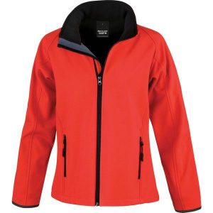 Kurtka Result Softshell Femme Printable. Czarne kurtki RESULT, bez wzorów, z softshellu, bez kaptura. Za 161,50 zł.