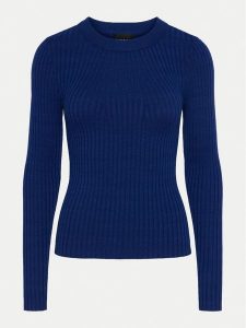 Pieces Sweter Crista 17115047 Granatowy Slim Fit. Niebieskie swetry klasyczne Pieces, xl, z syntetyku, bez kołnierzyka. Za 99,99 zł.