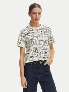 Tommy Hilfiger T-Shirt WW0WW49646 Biały Boxy Fit. Białe t-shirty TOMMY HILFIGER, s, bez wzorów, z bawełny, bez kołnierzyka, bez ramiączek. Za 249,99 zł.