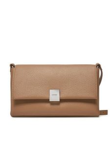 Calvin Klein Torebka Ck Plaque Medium Shoulder Bag K60K612783 Brązowy. Brązowe torebki klasyczne Calvin Klein, bez wzorów, ze skóry, bez dodatków. Za 309,99 zł.