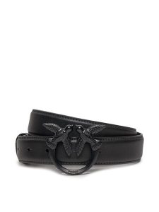 Pinko Pasek Damski Love Berry H3 Belt. PE 24 PLT01 100125 A1K2 Czarny. Czarne paski Pinko, bez wzorów, ze skóry. Za 398,99 zł.