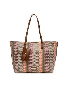 Nine West Torebka Lilla3 Brązowy. Brązowe shopper bag Nine West, bez wzorów, z materiału, bez dodatków. Za 219,99 zł.