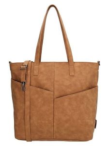 Beagles Skórzany shopper bag "Lourenza" w kolorze jasnobrązowym - 40,5 x 32 x 14,5 cm rozmiar: onesize. Brązowe shopper bag Beagles, bez wzorów, z materiału, na ramię, bez dodatków. Za 86,99 zł.