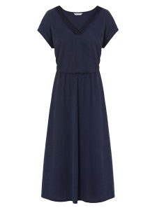 TATUUM Sukienka "Bonnie" w kolorze granatowym rozmiar: S. Niebieskie sukienki Tatuum, s, bez wzorów, z koronki, bez kołnierzyka, bez ramiączek, midi. Za 170,95 zł.