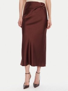 Rinascimento Spódnica midi CFC0125416003 Brązowy Regular Fit. Brązowe spódnice Rinascimento, m, bez wzorów, z syntetyku, midi. Za 259,99 zł.