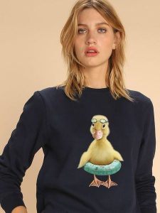 WOOOP Bluza "Duck" w kolorze granatowym rozmiar: XXL. Niebieskie bluzy Wooop, xxl, bez wzorów, z bawełny, bez kaptura. Za 108,99 zł.